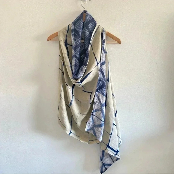 NWT Soft Surroundings indigo desert gauze linen vest reversible - Picture 2 of 12